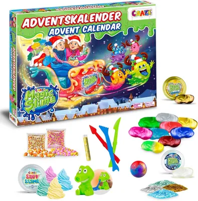Productafbeelding van CRAZE MAGIC SLIME Adventskalender met kleurenpompend en lichtgevend slijm