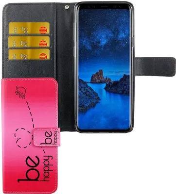 Produktbild von Handyhülle Tasche für Handy Samsung Galaxy S9+ Plus Be Happy Pink