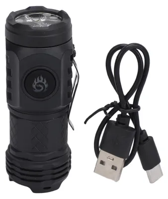 Obrázek produktu pro Mini LED svítilna, přenosná, dobíjecí, velký dosvit, několik režimů pro outdoorové aktivity, kempování, turistiku, černá