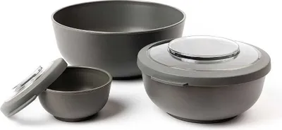 Imagen del producto de 3 recipientes con tapas, color gris / Amuse