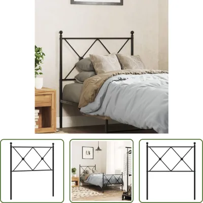 Produktbild von The Living Store Kopfteil Metall Schwarz 75 cm