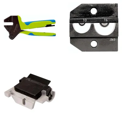 Produktbild von 624 063 3 0 K2 Rennsteig Werkzeuge GmbH Crimpzange PEW12 für isolierte Verbinder und Kabelschuhe inkl. Crimpeinsätze
