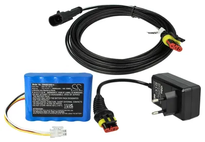 Produktbild von vhbw 1x Netzteil, 1x 2600 mAh Akku, 1x 5 m Niederspannungskabel kompatibel mit Husqvarna Automower 420 (2016), 430X X-LINE (2016) Rasenmäher