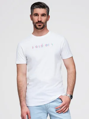 Immagine prodotto di T-shirt Ombre con ricamo sul petto bianco L