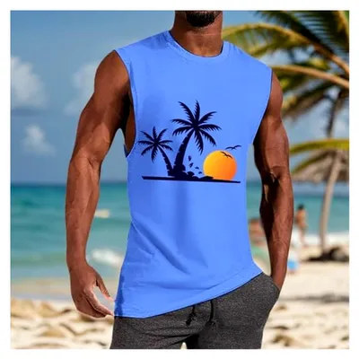 Produktbild von Herren Sport-Tanktop Kompressionsshirt Ärmellose T-Shirts Laufbekleidung