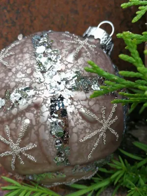 Productafbeelding van Kerstbal Cosmata, glitter, beige