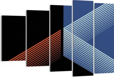 Produktbild von Bild auf Leinwand - Leinwandbild - 5 Teile - Abstraktion Schwarz Blau - 150x100cm - Wand Bild - Wanddeko - Wandbilder - Leinwanddruck - Bilder - Wanddekoration - Leinwand bilder - EG150x100-4458