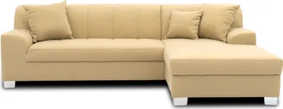 Produktbild von DOMO Collection Ecksofa Capri, Sofa in L-Form mit Schlaffunktion und Füßen aus Chrom, Schlafsofa, Polsterecke, 239 x 152 x 75 cm (BxTxH), beige