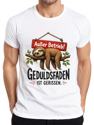 Produktbild von Außer Betrieb Geduldsfaden ist gerissen Statement Sarkasmus Büro Herren T-Shirt, Weiß, 3XL
