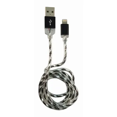 Obrázek produktu pro LC-Power LC-C-USB-LIGHTNING-1M-8, 1 m, Lightning, USB A, Samec, Samec, Černá, Stříbrná