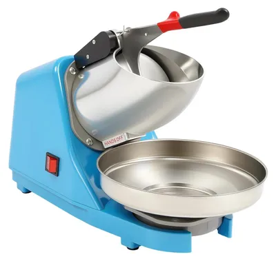 Obrázek produktu pro Drtič ledu – elektrický stroj na výrobu ledu 380 W, 220 V – nerezová čepel – 1 kg/min, 2200 ot./min – pro komerční i domácí použití – modrý, zástrčka EU