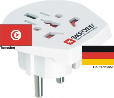 Produktbild von Reiseadapter Deutschland auf Tunesien - Skross 1.500211 Reisestecker