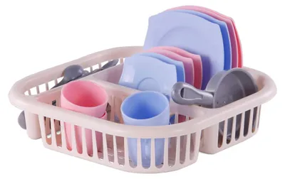 Produktbild von Serviergeschirr Spielzeug Cavallino Abtropfgestell rosa 30-teilig Kunststoff Set