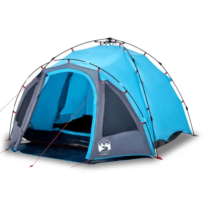 Immagine prodotto di Tenda a Cupola da Campeggio 3 Persone Blu a Rilascio Rapido