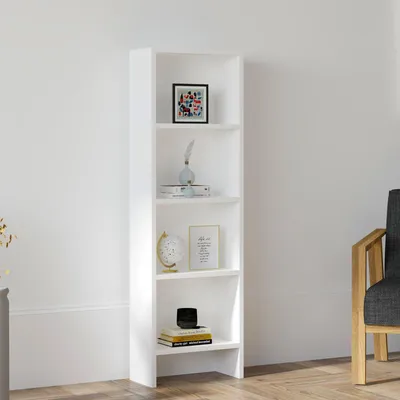 Image de Civo - Bibliothèque, 40x20x150h cm Blanc, 4 Étagères