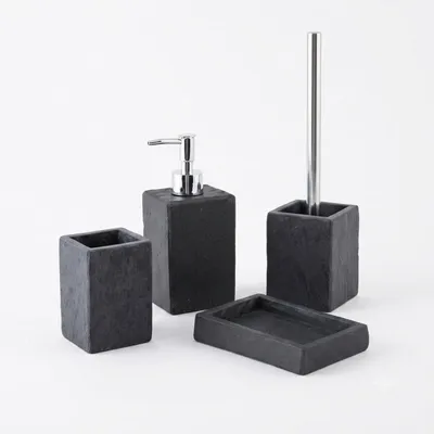 Produktbild von Granada 4-teiliges Badaccessoire-Set - Seifenspender, Zahnputzbecher, WC-Garnitur & Seifenschale