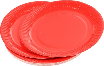 Image de 20 assiettes en carton 23 cm Unies rouge