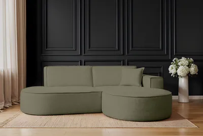 Image de Canapé d'angle Designer MODENA STUDIO tissu Artico Moss droite