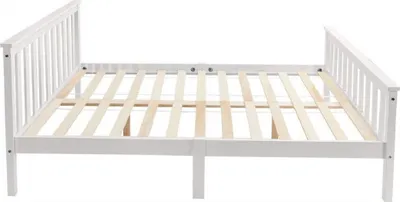 Immagine prodotto di Letto matrimoniale Sweiko letto in legno letto in legno massiccio 140x200cm con rete a doghe, adatto per adulti e adolescenti, bianco