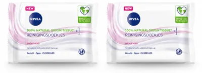 Imagen del producto de 2 toallitas limpiadoras suaves NIVEA para piel seca y sensible - Paquete económico - 2 unidades