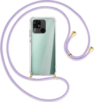 Produktbild von Handykette Backcover-Schutzhülle mit Band (Metall goldfarben) für Xiaomi Redmi 10C - violett