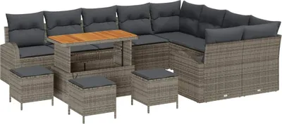 Immagine prodotto di vidaXL Set di divani da giardino, 13 pezzi, 12 posti, grigio