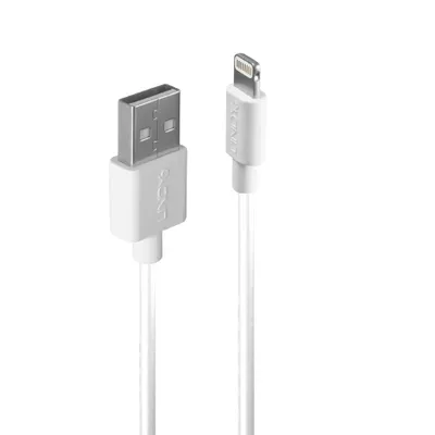 Produktbild von LINDY USB an Lightning Kabel weiß 0.5m