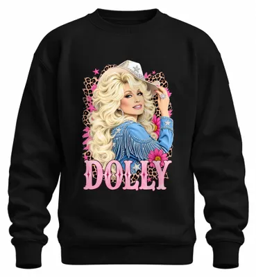 Produktbild von Dolly Parton Country Musik Legende Cowgirl Western Sängerin Sweatshirt Pullover, Schwarz, S