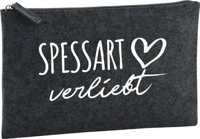 Produktbild von Huuraa Kulturbeutel Spessart verliebt 1 Liter Charcoal Filz Kosmetiktasche Geschenkidee