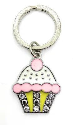 Zdjęcie produktu dla Onwomania Brelok do kluczy Cupcake Cake Kolorowy metalowy brelok Charm