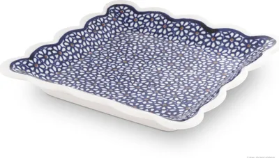 Produktbild von Original Bunzlauer Keramik Frühstücksteller flach viereckig 16,4x16,4x2,5 cm im Design 120