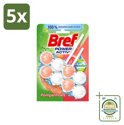 Produktbild von 5 x  Bref Pronature Toiletblock Grapefruit 2 x 50 g - Vorratspackung - 5 Stücke