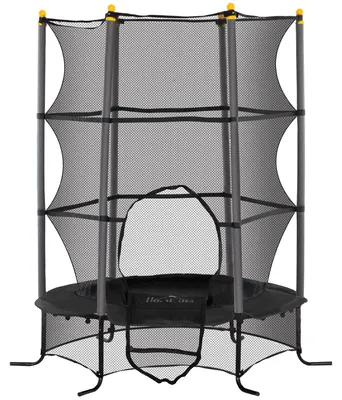 Produktbild von HOMCOM Kinder Trampolin Ø163 cm, Trampolin für Kinder 3-10 Jahre, Schwarz