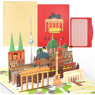 Produktbild von Pop Up Karte Berlin 3D Reisegutschein Geschenkkarte für Reise Flitterwochen Geburtstag Urlaub