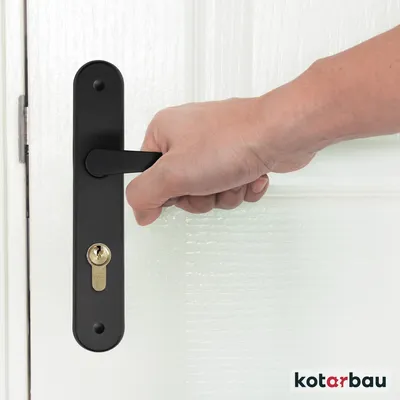 Zdjęcie produktu dla KOTARBAU® Klamka drzwiowa 90 mm lewa prawa do wkladki bebenkowej czarna Zestaw drzwiowy Okucie drzwiowe Klamka drzwiowa Klamka dzwigniowa Zestaw klamek do drzwi wewnetrznych Aluminium