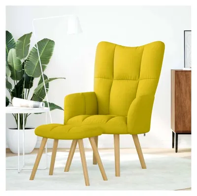 Produktbild von Relaxsessel mit Hocker in Hellgelb