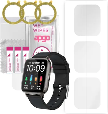 Produktbild von apgo 3 Stück Schutzfolie, klar, kompatibel mit Nerunsa P32B HD Smartwatch, Hydrogel Displayschutzfolie mit Positionierhilfe, Displayfolie, robust und kratzfest