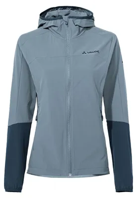 Produktbild von VAUDE Moab IV Softshelljacke für Damen – Winddichte Jacke mit Kapuze, wasserdicht und luftdurchlässig, aus Stretchmaterial – für Wandern und Radtouren – nordic blue, Größe: 36