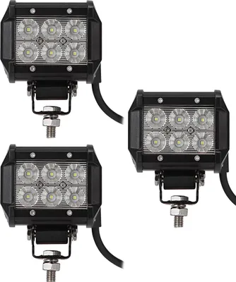Produktbild von Greenmigo 3pcs 18W LED Scheinwerfer Flutlicht Rückfahrscheinwerfer IP67 Wasserdicht Zusatzscheinwerfer Arbeitsscheinwerfer 12V 24V