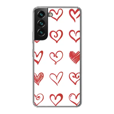 Produktbild von MuchoWow® Handyhülle Schutzhülle Hülle für Samsung Galaxy S22 Eine Illustration mit Herzen in verschiedenen Formen Silikon Softcase Handy Hülle - Mobiltelefonhülle