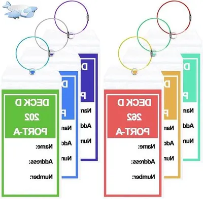 Immagine prodotto di Etichette trasparenti per valigie, 6 pezzi in PVC con occhiello in acciaio inossidabile