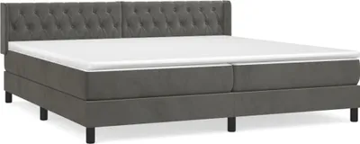 Produktbild von vidaXL Boxspringbett mit Matratze Dunkelgrau 200x200 cm Samt