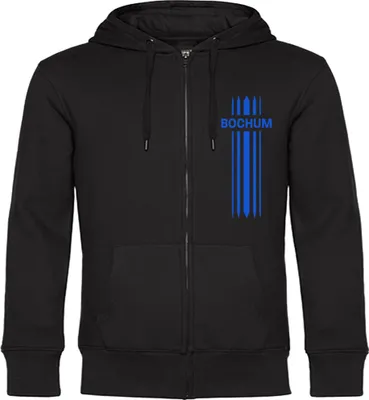 Produktbild von multifanshop Kapuzen Sweatshirt Jacke - Bochum - Streifen, schwarz, Größe XXL