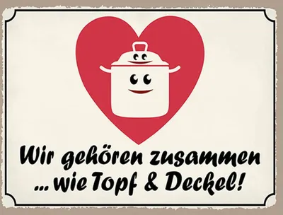 Produktbild von vianmo Holzschild 30x40 cm Topf & Deckel gehören zusammen