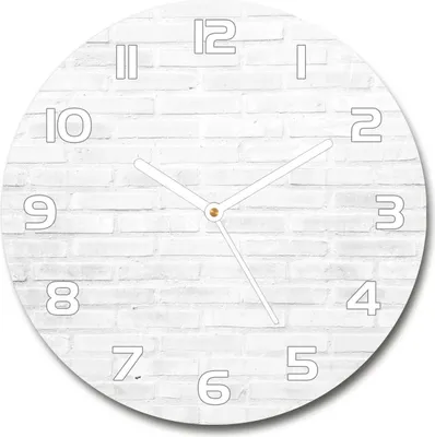 Produktbild von Wanduhr aus Glas 30fi Glasbild Glasuhr Gehärtetes Glas - weisse-zeiger - Brick wall