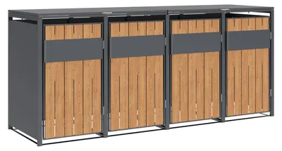 Produktbild von Westmann Varius 4 Metall Mülltonnenbox 4er 4x240 L Holzoptik
