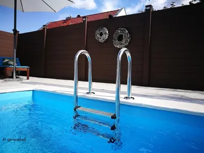 Produktbild von Poolleiter 3 Stufen CARIBIC PRO Edelstahl Einbauleiter Leiter Pool Treppe, KI-generiertes Bild