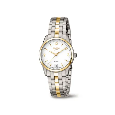 Produktbild von Boccia Damen Armbanduhr 3272-04 Classic Reintitan bicolor mit Goldplattierung