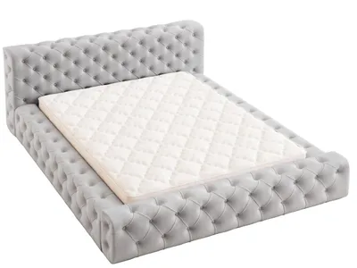 Produktbild von GRAINGOLD Glamour Polsterbett 160x200 cm Armani Bis - Premium Doppelbett, Samtstoff, Lattenrost - Bett mit Bettkasten - Hellgrau (Magic Velvet 2218)