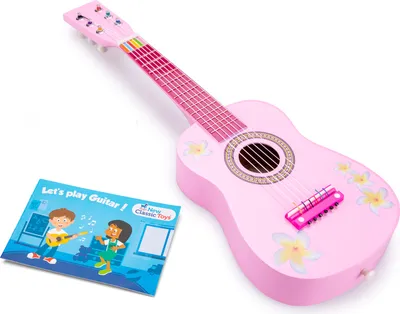 Produktbild von New Classic Toys Speelgoed gitaar - roze met bloemen